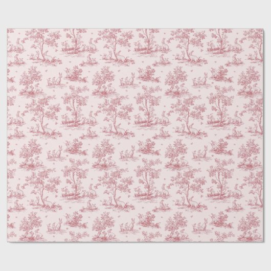 Elegant Pink Toile Pattern | Easter Wrapping Paper Geschenkpapier (Flach)