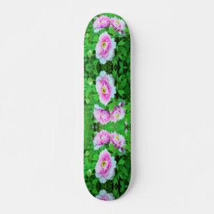 Elegant Pink Tree Peony Flowers with Yellow Center Skateboard