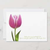 Elegant Pink Tulip Hochzeit Einladung (Rückseite)