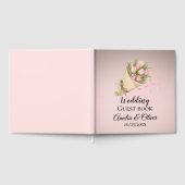 Élégant Pink Tulipes Bouquet Wedding Gästebuch (Voll)