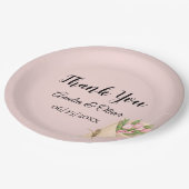 Elegant Pink Tulips Bouquet Wedding Pappteller (Schrägansicht)