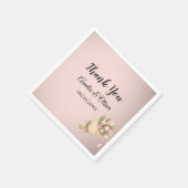 Elegant Pink Tulips Bouquet Wedding Serviette (Ecke)
