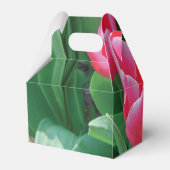 Elegant Pink Tulips Wedding Geschenkschachtel (Rückseite)