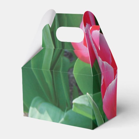 Elegant Pink Tulips Wedding Geschenkschachtel (Rückseite)