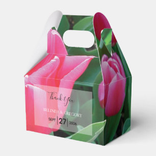 Elegant Pink Tulips Wedding Geschenkschachtel