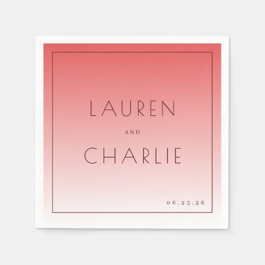 Elegant Pink Typographic Gradient Serviette (Vorderseite)