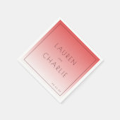 Elegant Pink Typographic Gradient Serviette (Ecke)