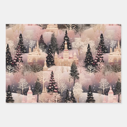 Elegant Pink Village Geschenkpapier Set (Vorderseite 3)