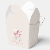 Elegant Pink Vintage Baby Carriage Baby Shower Geschenkschachtel (Geöffnet)