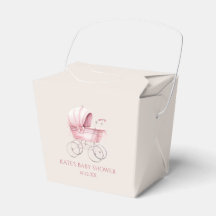 Elegant Pink Vintage Baby Carriage Baby Shower