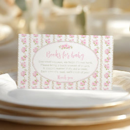 Elegant Pink Vintage Floral Books for baby Begleitkarte