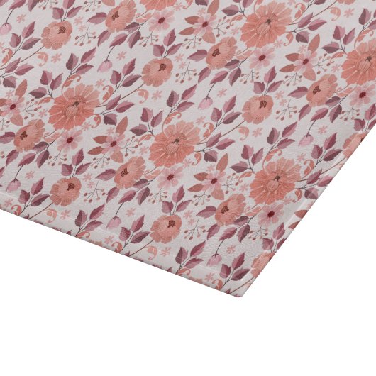 Elegant Pink Vintage Rose Flowers  Schneidebrett (Ecke)