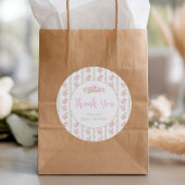 Elegant Pink Vintage Rose Thank You Runder Aufkleber