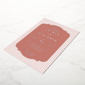 Elegant Pink Vintage Stripes Folieneinladung (Gedreht)