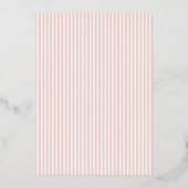 Elegant Pink Vintage Stripes Folieneinladung (Rückseite)