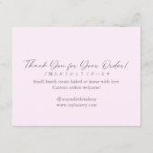 Elegant Pink Watercolor Cake Care Instructions Dankeskarte (Rückseite)