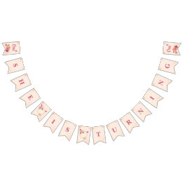 Elegant Pink Watercolor Floral One 1st Birthday  Wimpelkette