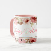 Elegant Pink Watercolor Flower Coffee Mug Tasse (Vorderseite Links)