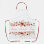 Elegant Pink Watercolor Flower Kitchen Apron Schürze (Vorderseite)