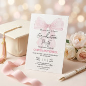 Elegant Pink Watercolor Graduation Party Einladung