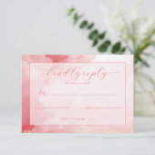 Elegant Pink Watercolor Invite RSVP Karte (Stehend Vorderseite)