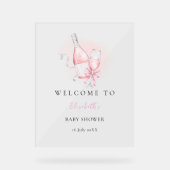 Elegant Pink Watercolor Modern Baby Shower Acrylschild (Vorderseite)