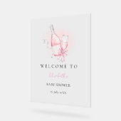 Elegant Pink Watercolor Modern Baby Shower Acrylschild (Winkel)