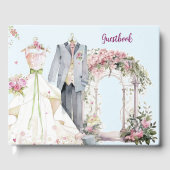 Elegant Pink Wedding Floral Guestbook Gästebuch (Vorderseite)