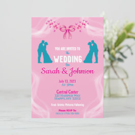 Elegant Pink Wedding Invitation Einladung
