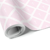 Elegant pink white cross pattern baptism geschenkpapier (Rolleneckpunkt)