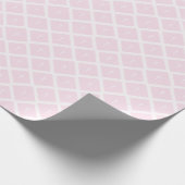 Elegant pink white cross pattern baptism geschenkpapier (Ecke)