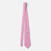 Elegant Pink White Dots Pattern Groom Gift Krawatte (Rückseite)