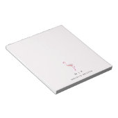 Elegant Pink White Flamingo | Monogramm Custom Notizblock (angewinkelt)