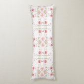 Elegant Pink White Floral Body Pillow Seitenschläferkissen (Rückseite (Vertikal))