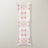 Elegant Pink White Floral Body Pillow Seitenschläferkissen (Vorderseite Vertikal)