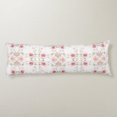 Elegant Pink White Floral Body Pillow Seitenschläferkissen (Rückseite)
