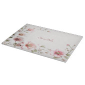 Elegant Pink White Floral Cutting Board Schneidebrett (Ecke)