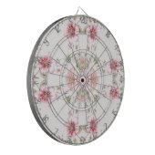 Elegant Pink White Floral Dartboard Dartscheibe (Vorderseite Links)