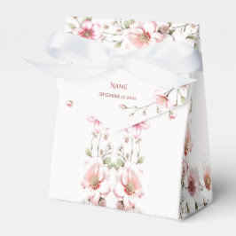 Elegant Pink White Floral Favor Box Geschenkschachtel