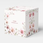 Elegant Pink White Floral Favor Box Geschenkschachtel (Vorderseite)