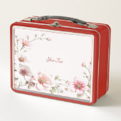 Elegant Pink White Floral Lunchbox (Vorderseite)