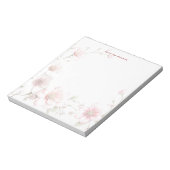 Elegant Pink White Floral Notepad Notizblock (Rotiert)