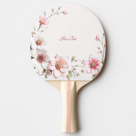 Elegant Pink White Floral Ping Pong Paddle Tischtennis Schläger