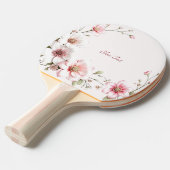 Elegant Pink White Floral Ping Pong Paddle Tischtennis Schläger (Vorderseite)