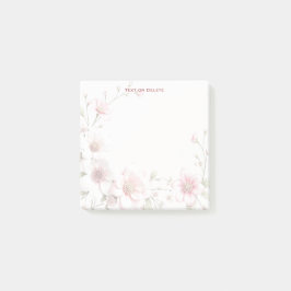 Elegant Pink White Floral Post it Notes Post-it Klebezettel