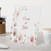 Elegant Pink White Floral Tabletop Signs Sockelschild (In SItu)