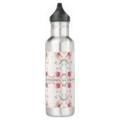 Elegant Pink White Floral Water Bottle Edelstahlflasche (Rechts)