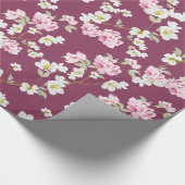 Elegant Pink & White Floral Wrapping Paper Geschenkpapier (Ecke)