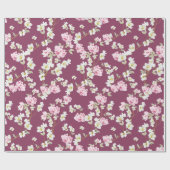 Elegant Pink & White Floral Wrapping Paper Geschenkpapier (Flach)