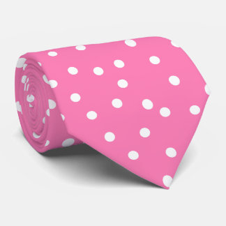 Elegant Pink White Polka Dots Groom Gift Krawatte